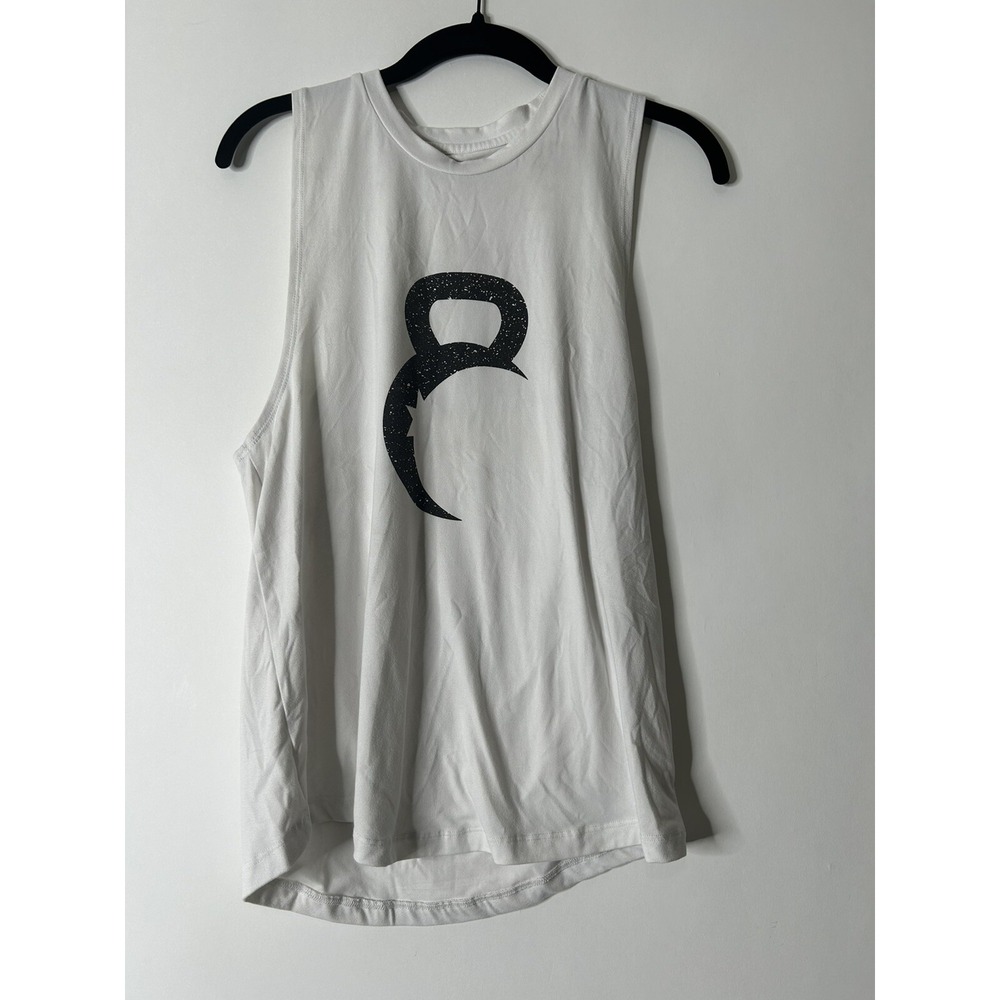 Zyia Active Women Size M White Kettlebell Moon Muscle Tank Top